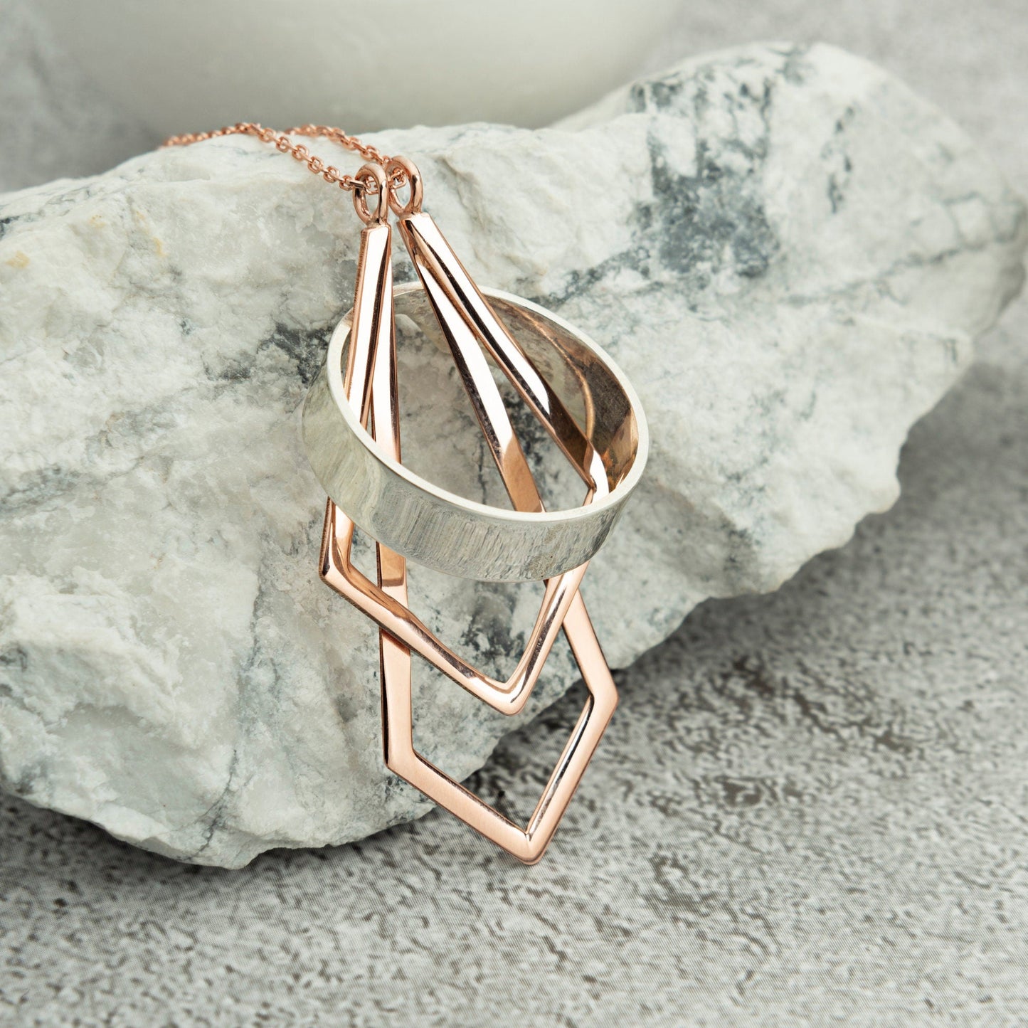 Ring Holder Necklace Geometric